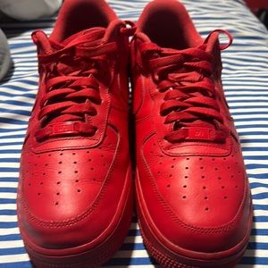Triple red air force 1s size 10